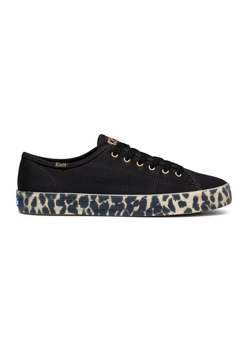 Womens Kickstart Canvas Leopard Sneakers