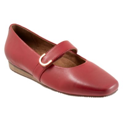 Softwalk Women's Valdivia Flat, Red, 9.5N