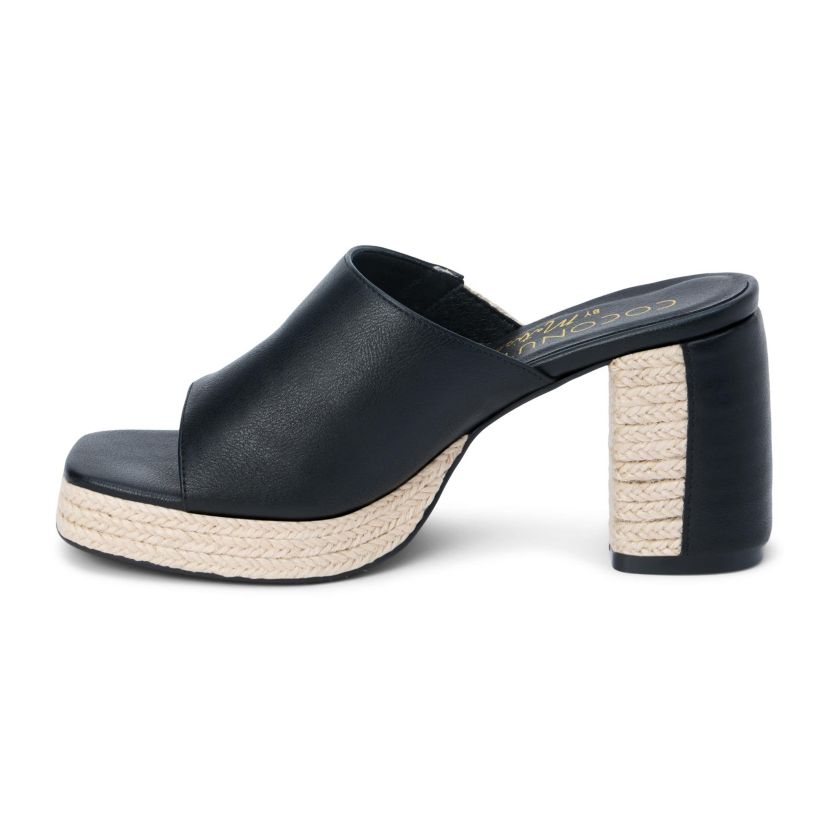 Vegan, platform heeled sandal.