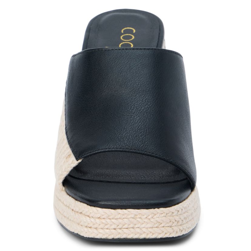Vegan, platform heeled sandal.