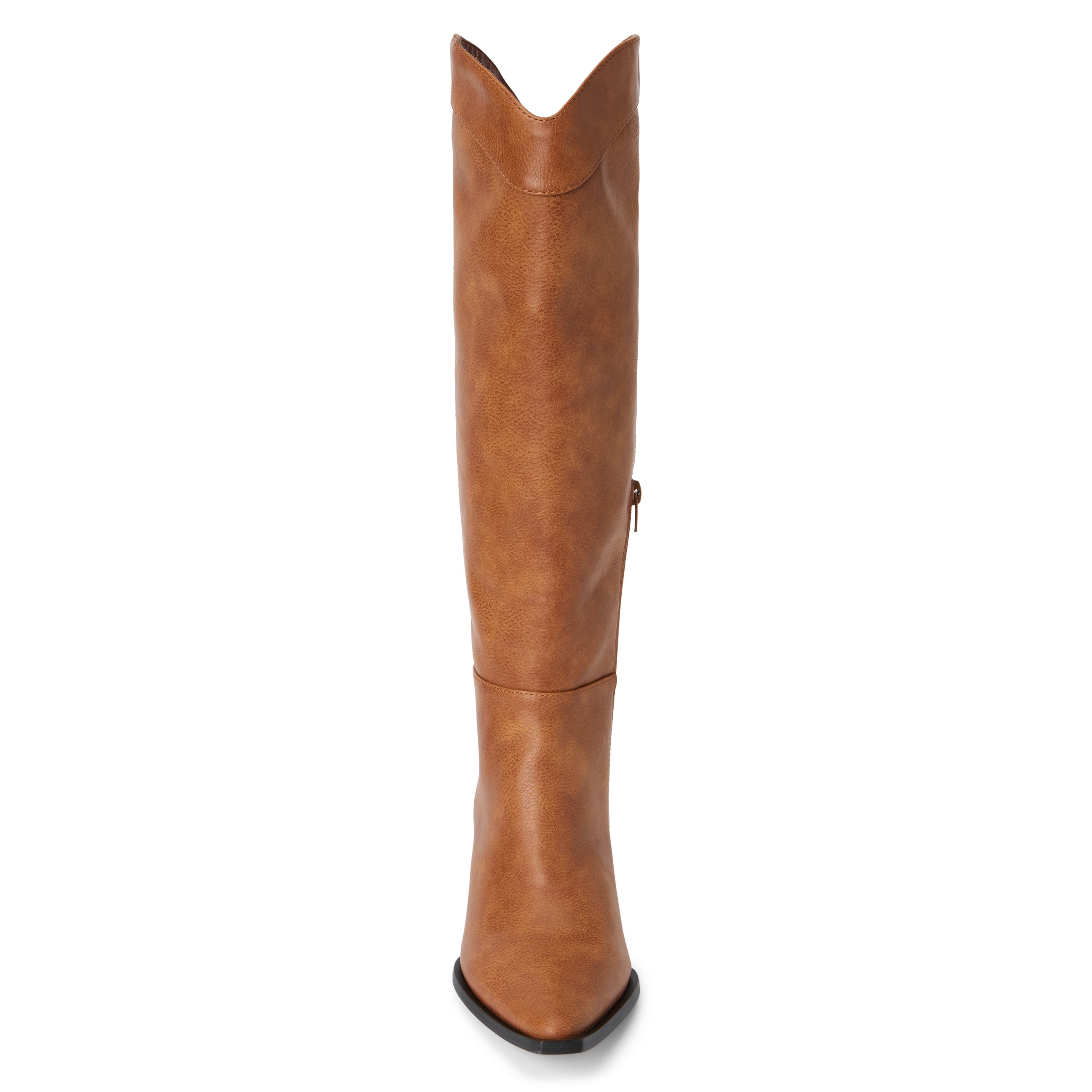 Knee high western-inspired boot on straight heel.