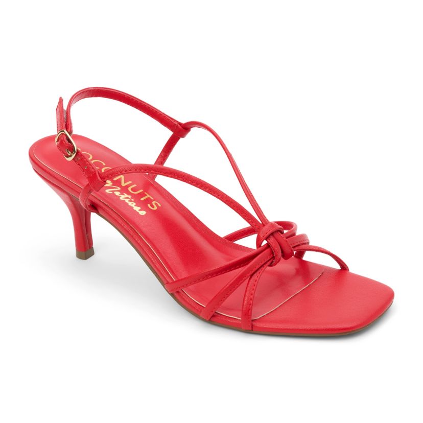 Vegan strappy heeled sandal