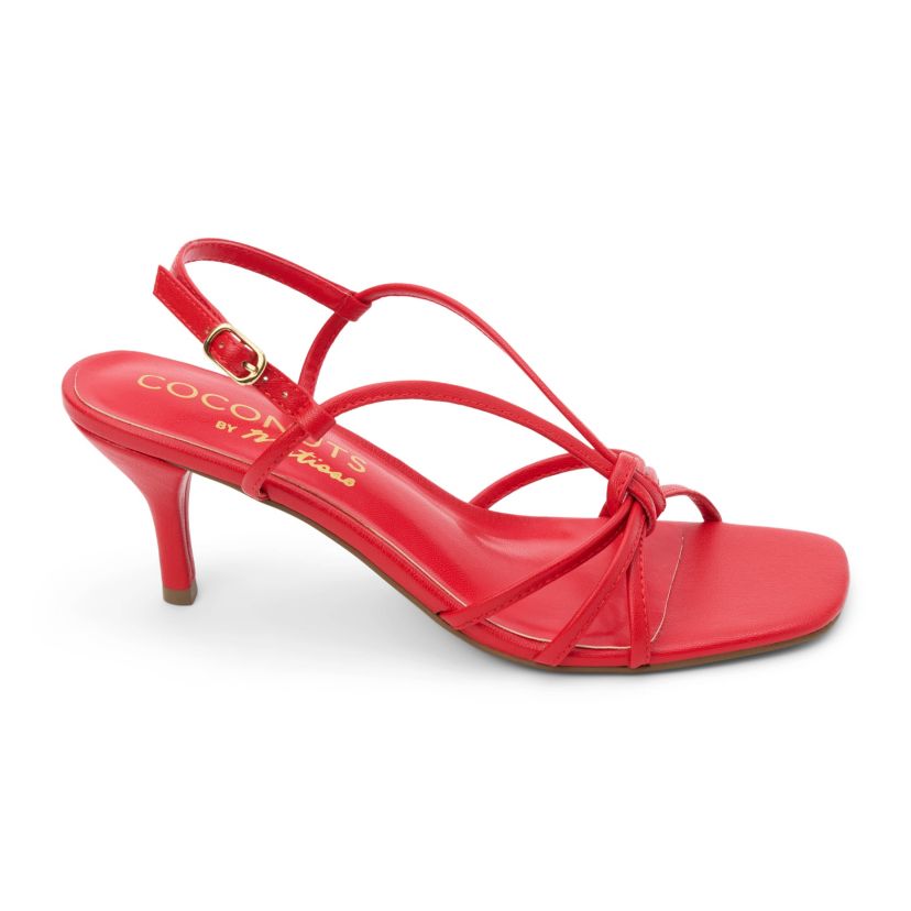 Vegan strappy heeled sandal