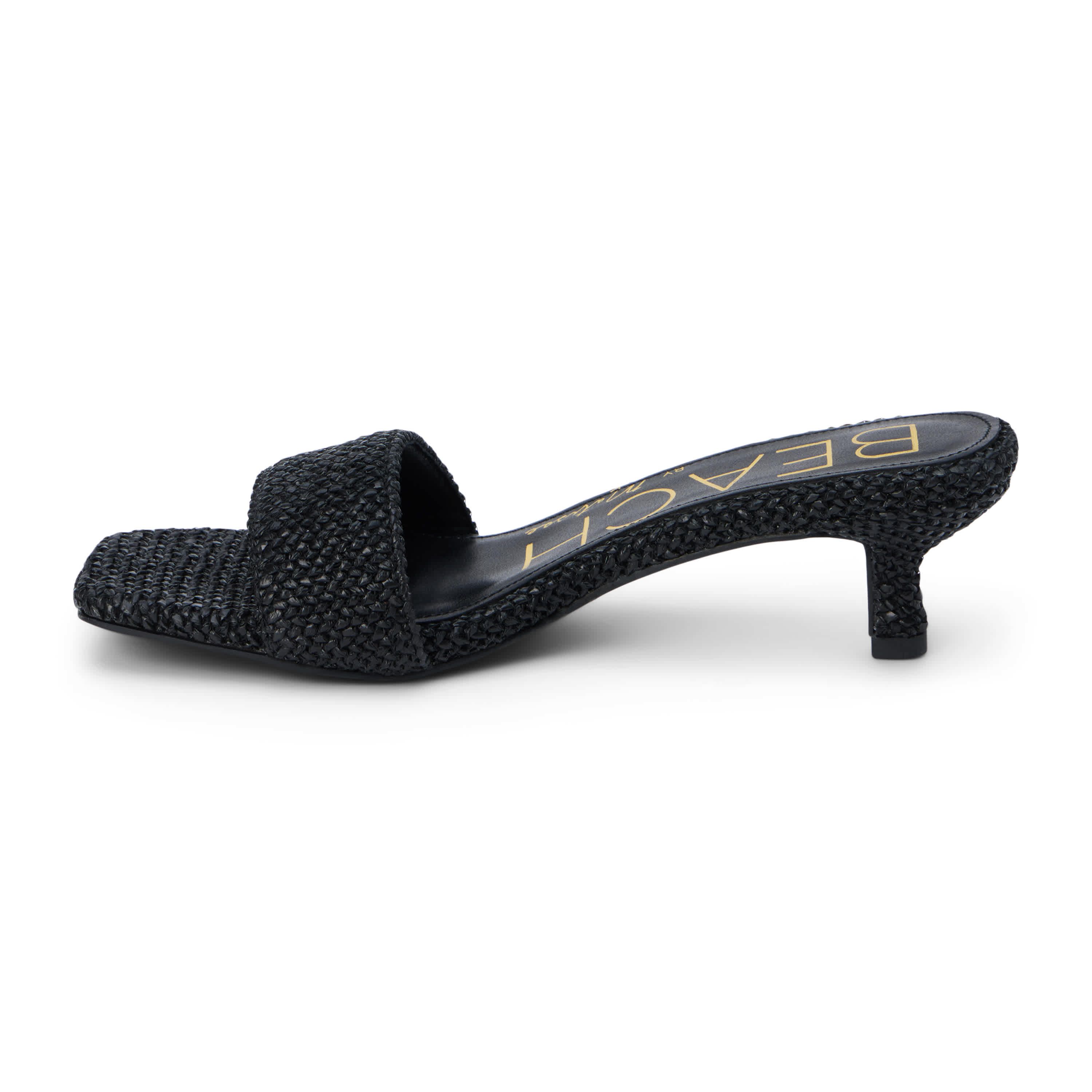 Vegan, single band Kitten heel heel heel sandal.