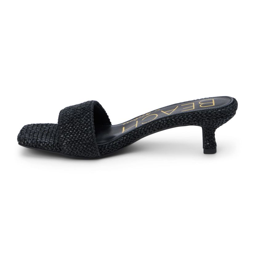 Vegan, single band Kitten heel heel heel sandal.