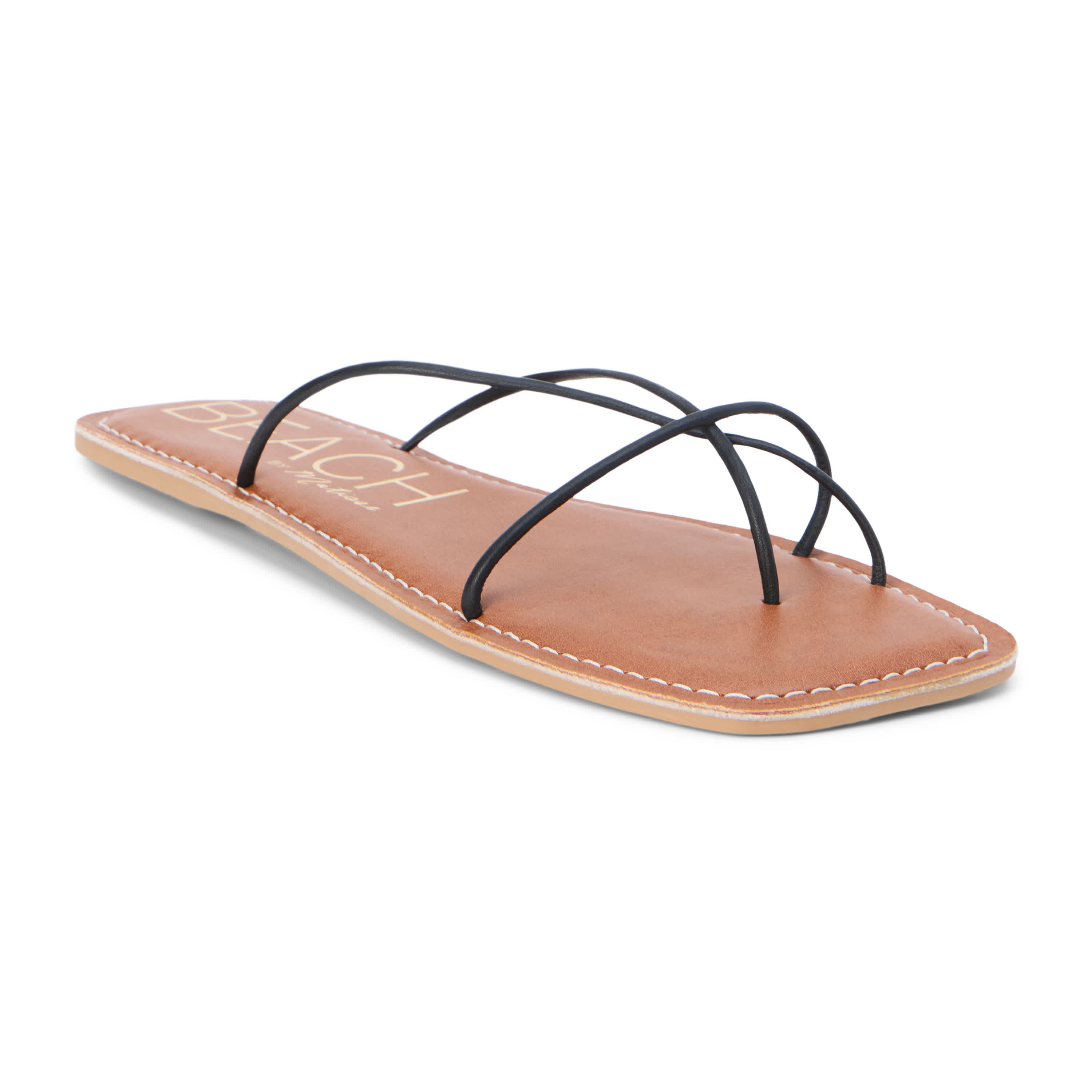 Strappy flat sandal.