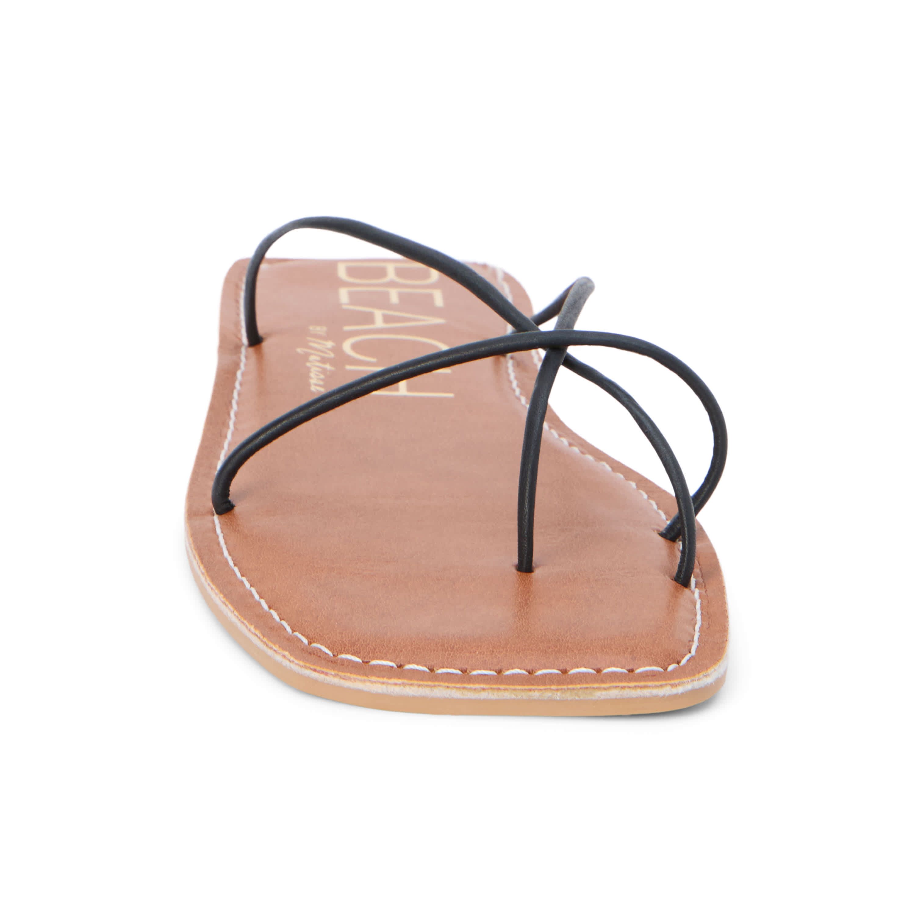 Strappy flat sandal.