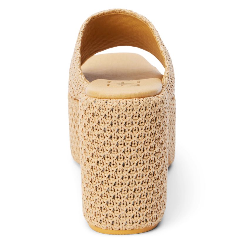 Vegan, one band chunky platform heel.