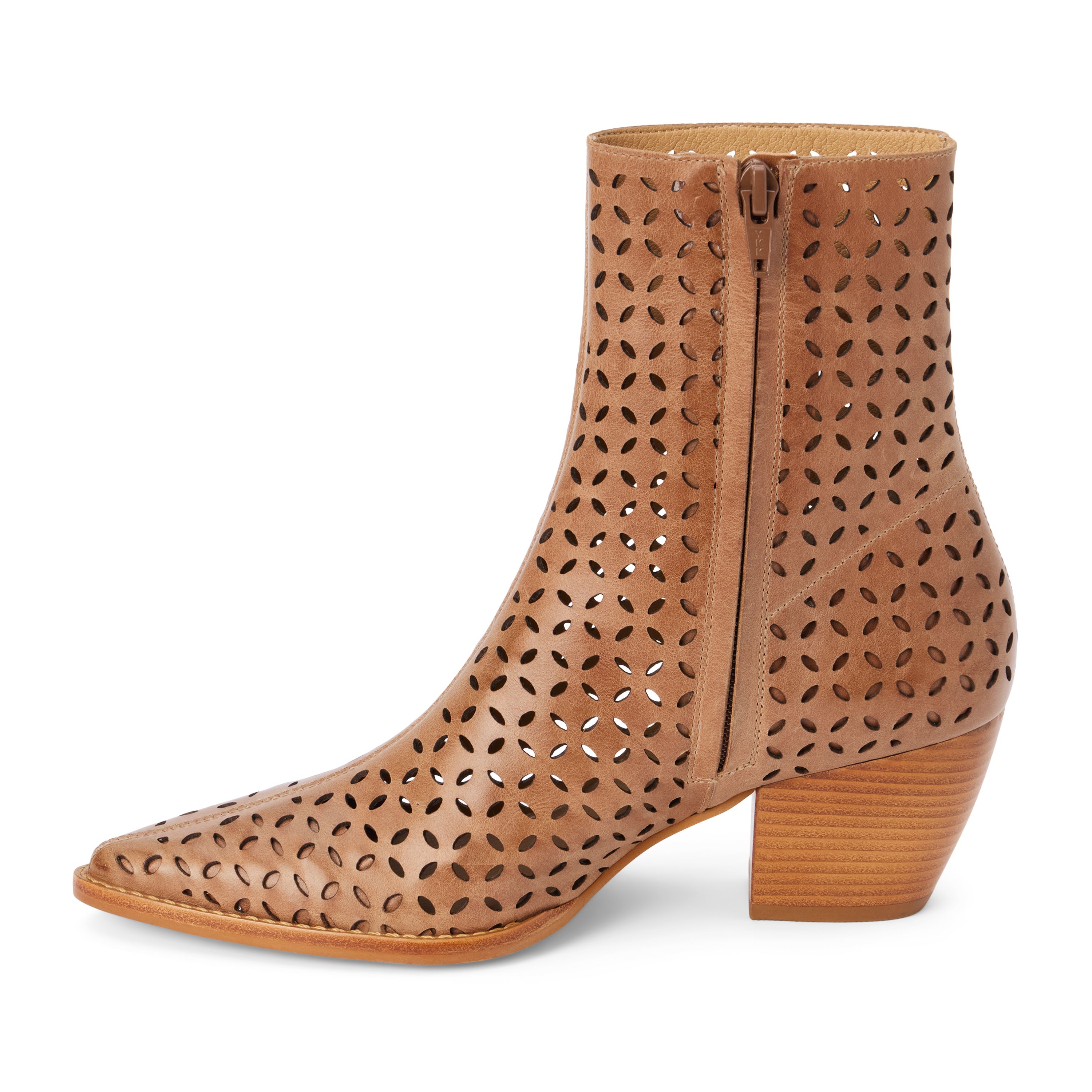 western-inspired modern ankle boot with a pointed toe.