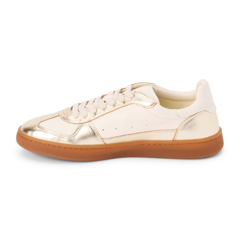 Vegan, two tone low-top sneaker.