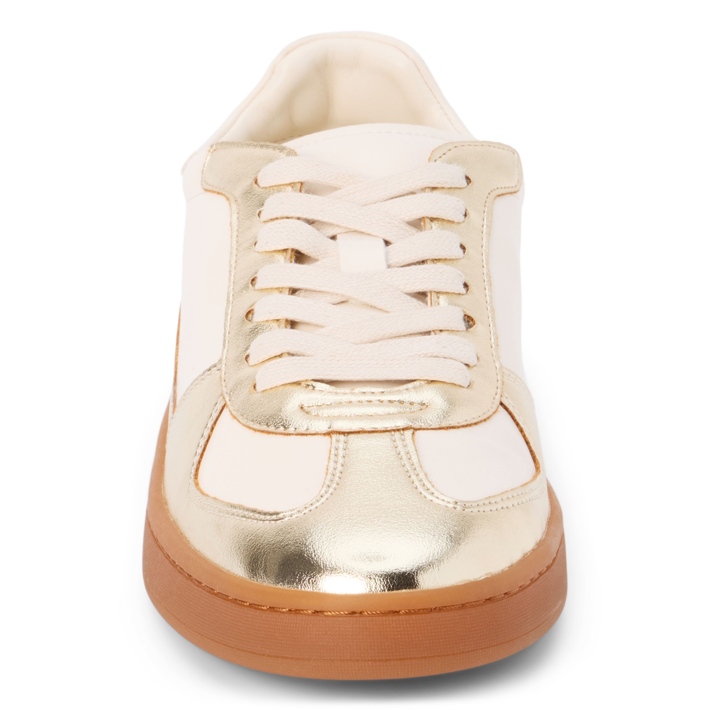 Vegan, two tone low-top sneaker.