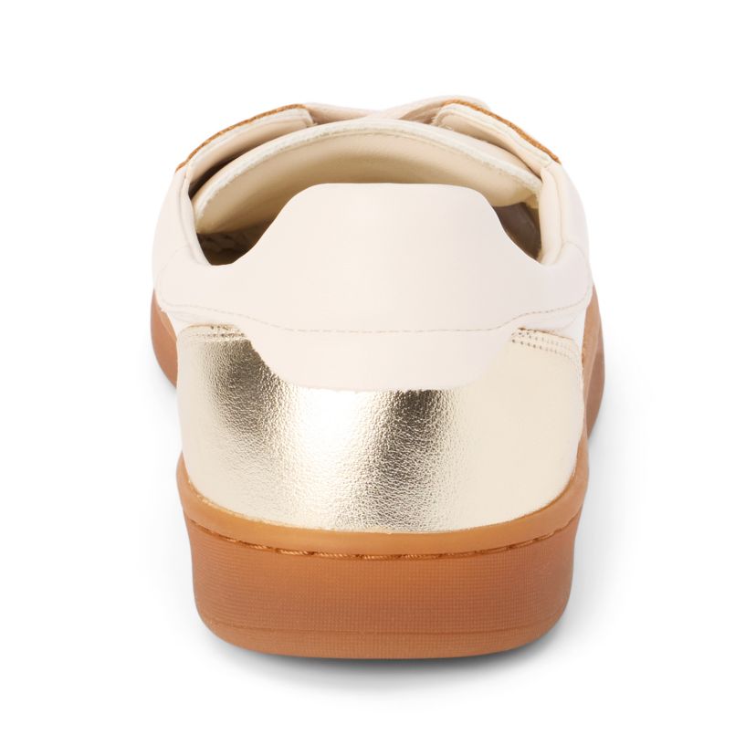 Vegan, two tone low-top sneaker.