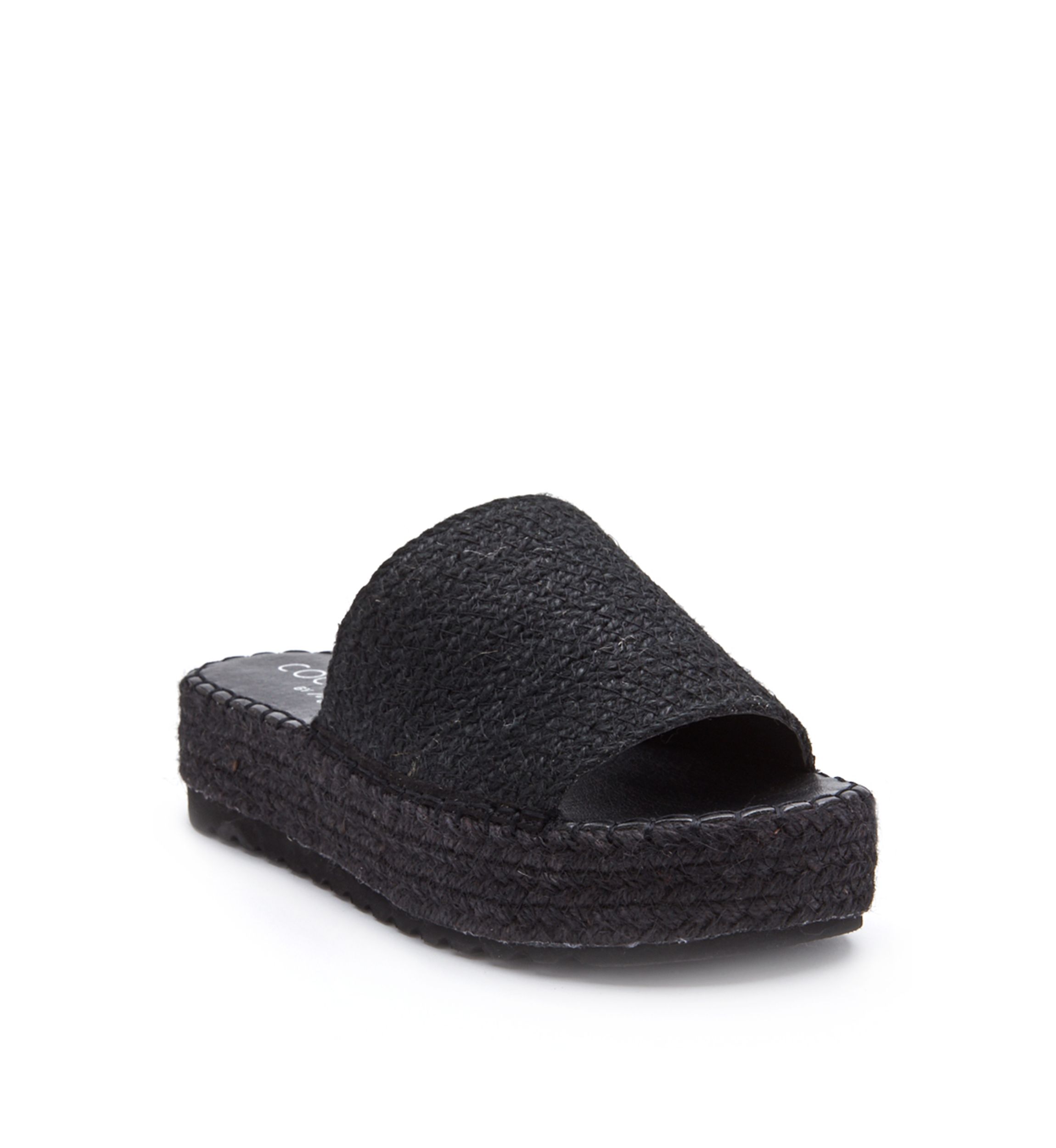 Vegan, one band platform sandal.