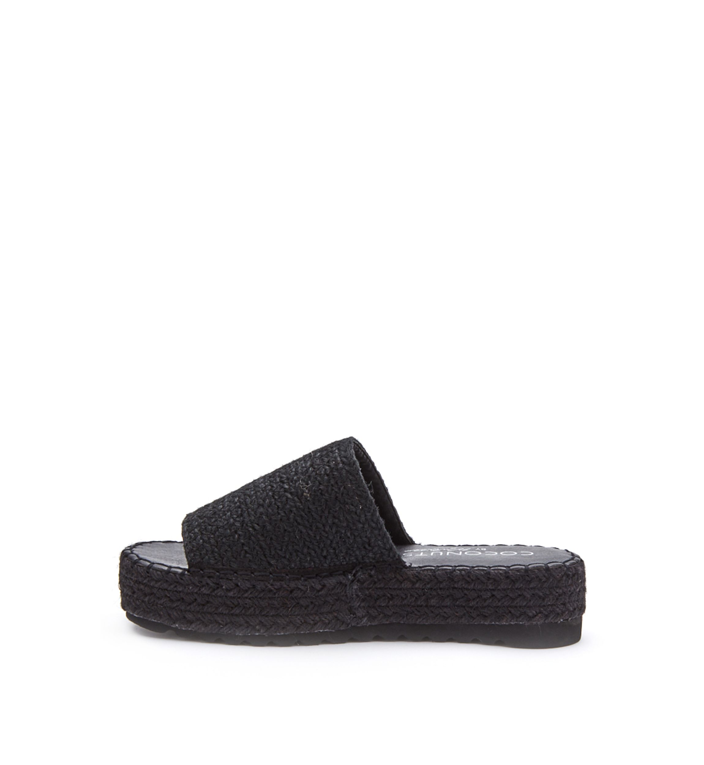 Vegan, one band platform sandal.