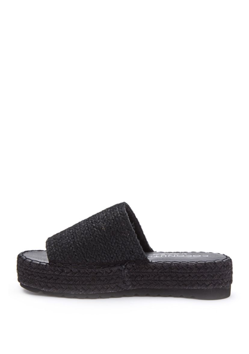 Vegan, one band platform sandal.