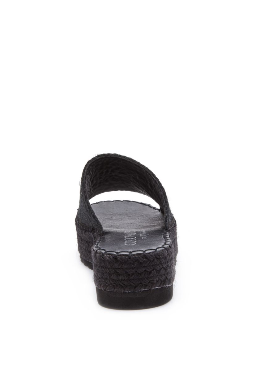 Vegan, one band platform sandal.