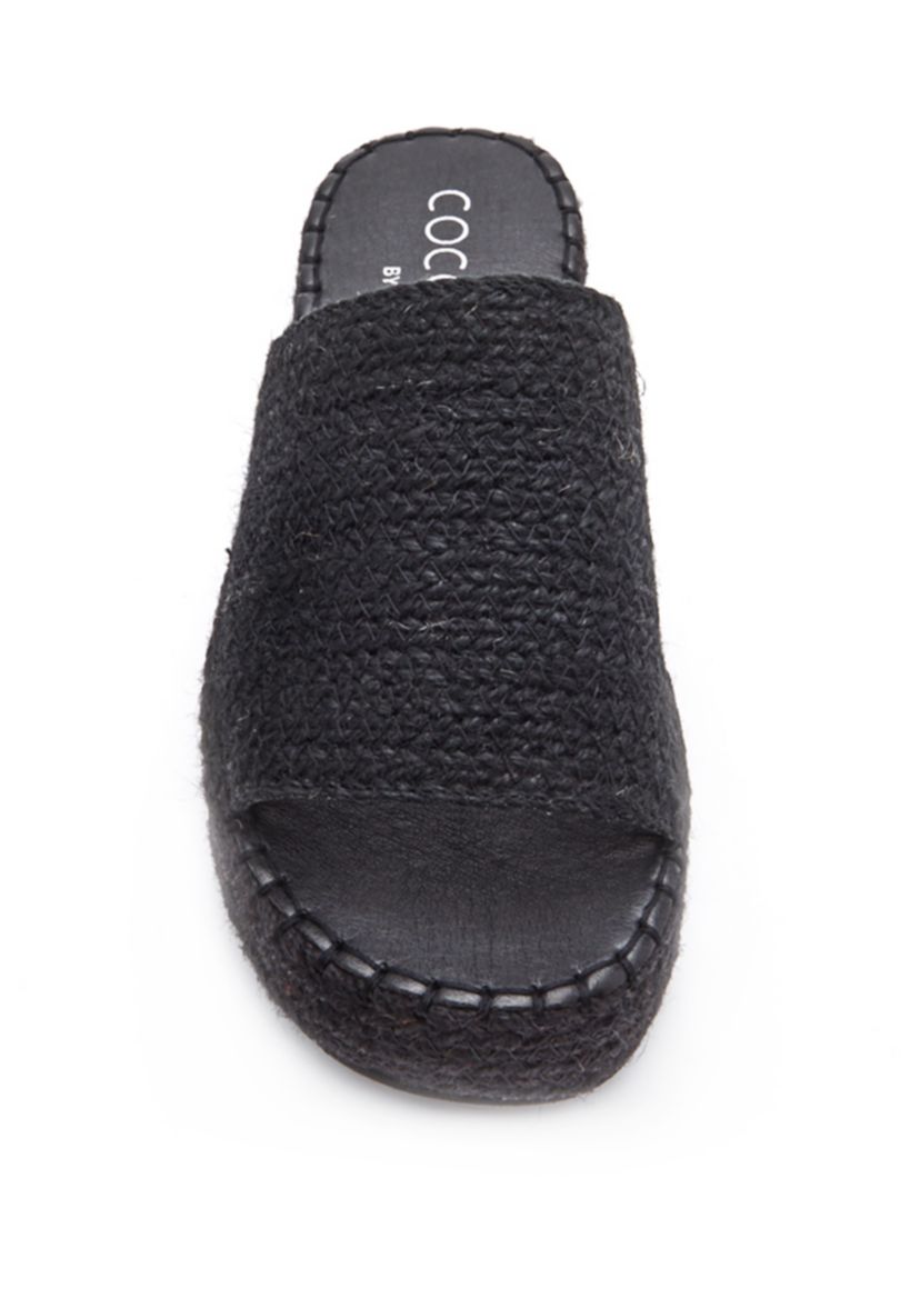 Vegan, one band platform sandal.