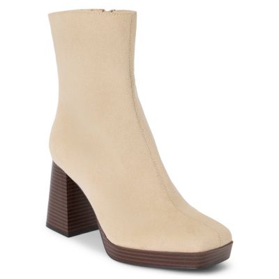 Coconuts by Matisse Women's Platform anke boot with a squared toe, Ivory, 10M