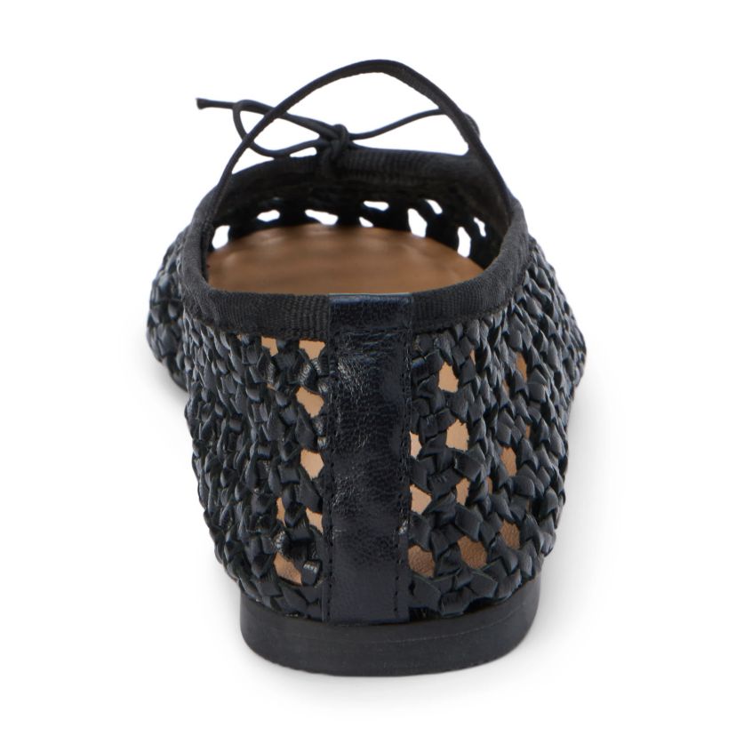 Mary jane ballet flat with woven detail.