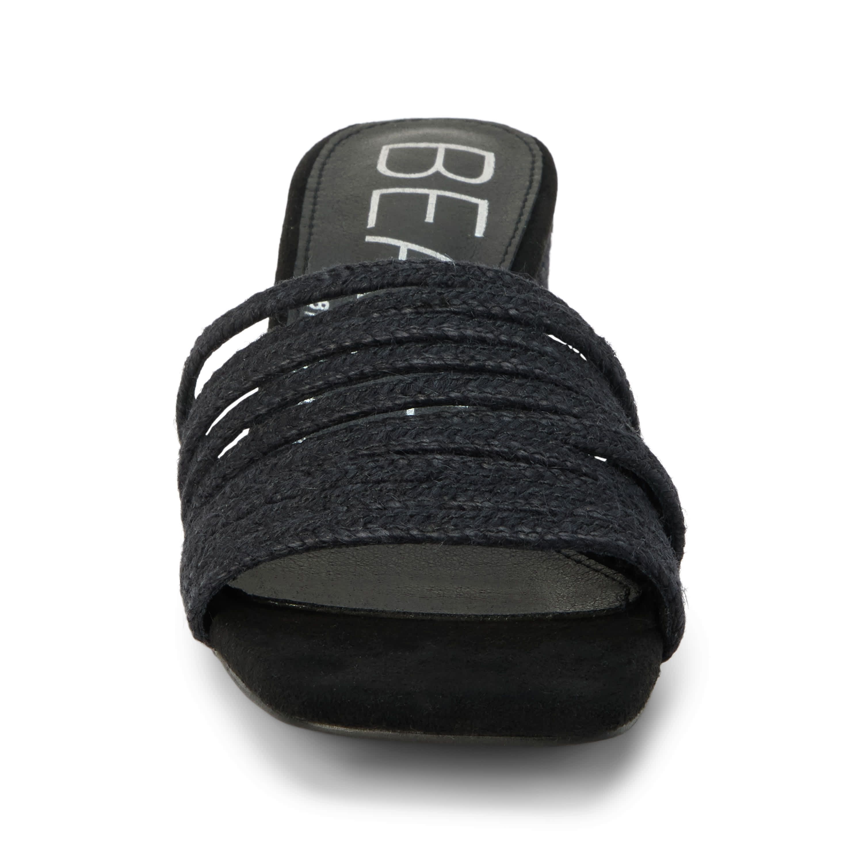 Vegan strappy one band heeled sandal.