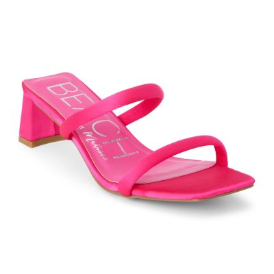 Coconuts by Matisse Women's Vegan two-band sandal on slender block heel, Pink, 10M
