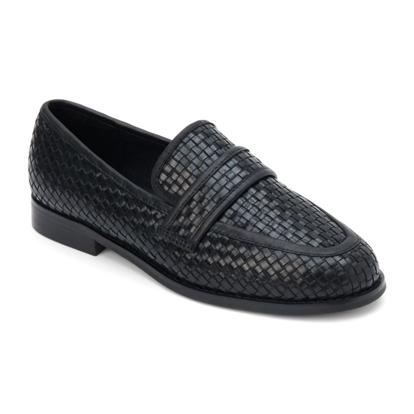 Woven leather loafer