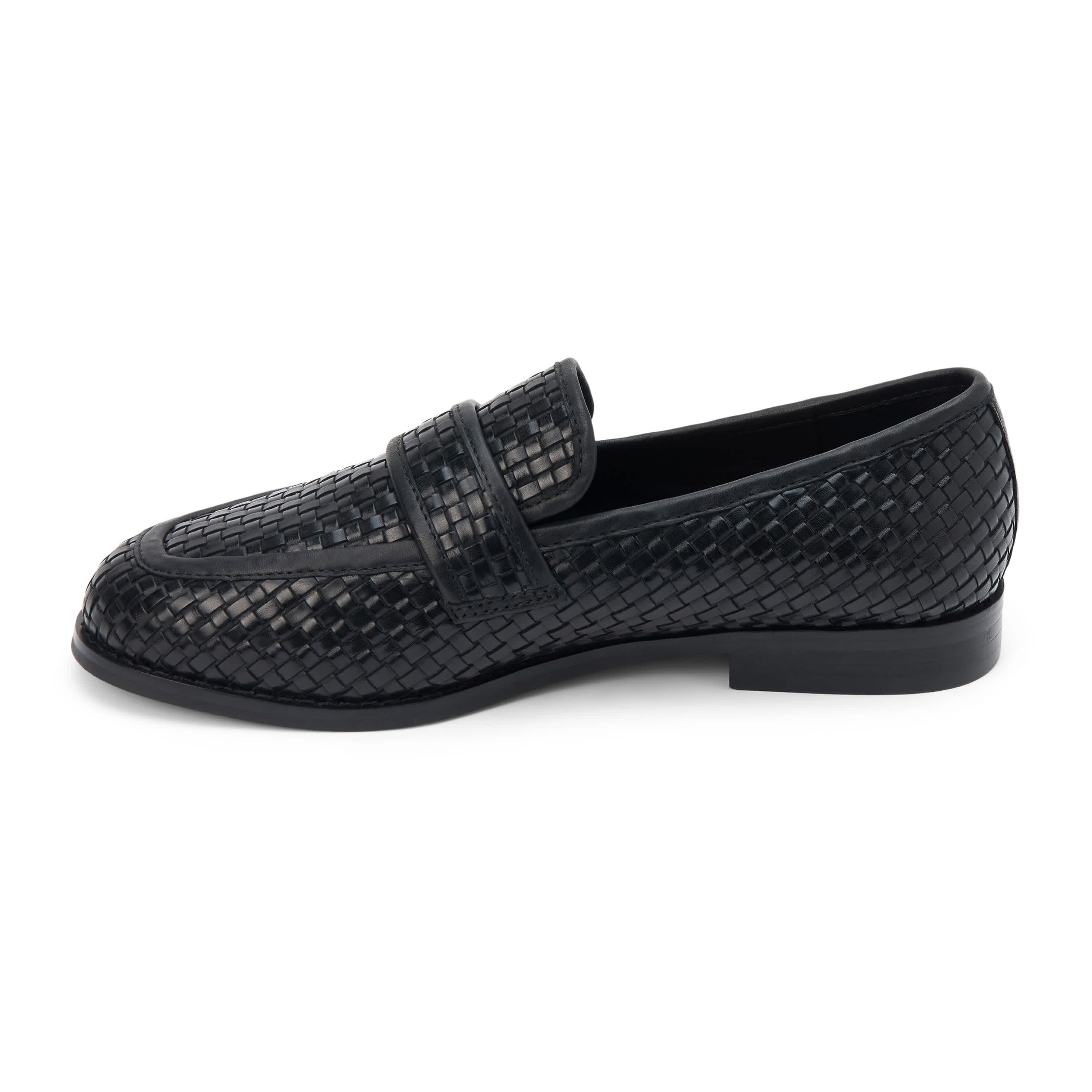 Woven leather loafer