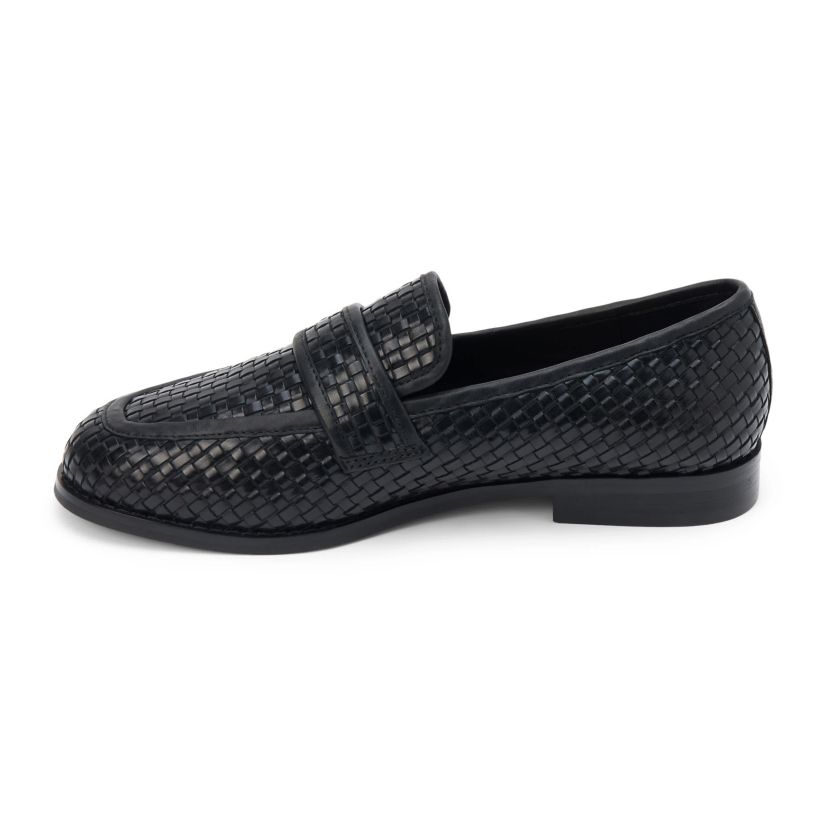 Woven leather loafer