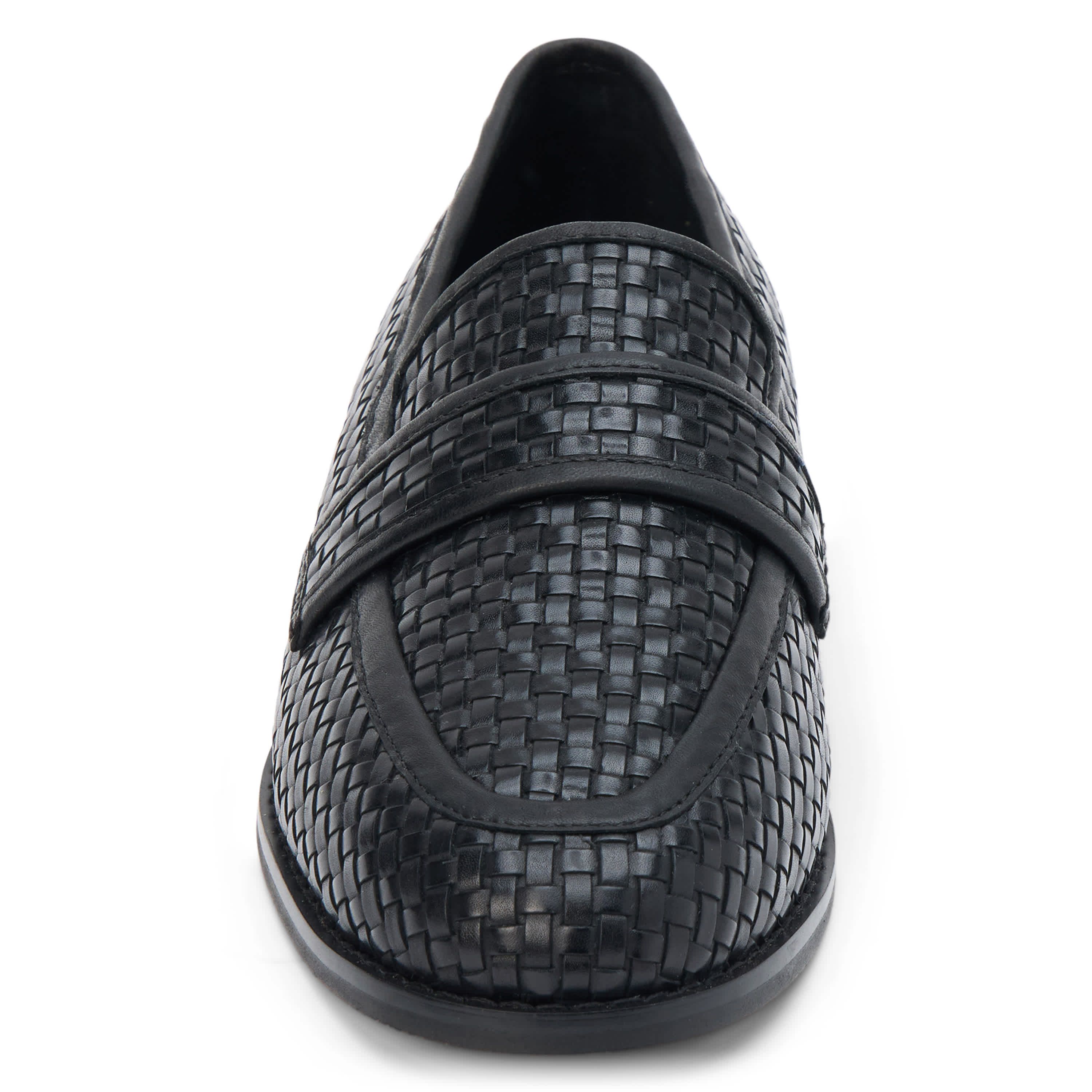 Woven leather loafer