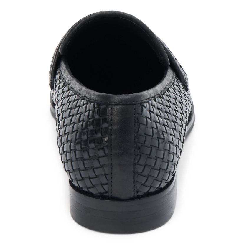 Woven leather loafer