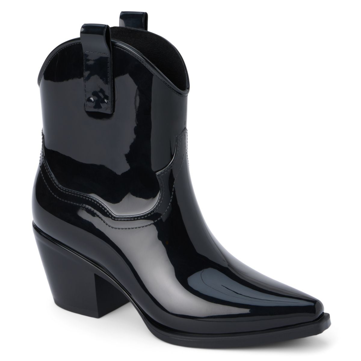 Vegan, western-inspired ankle rainboot.
