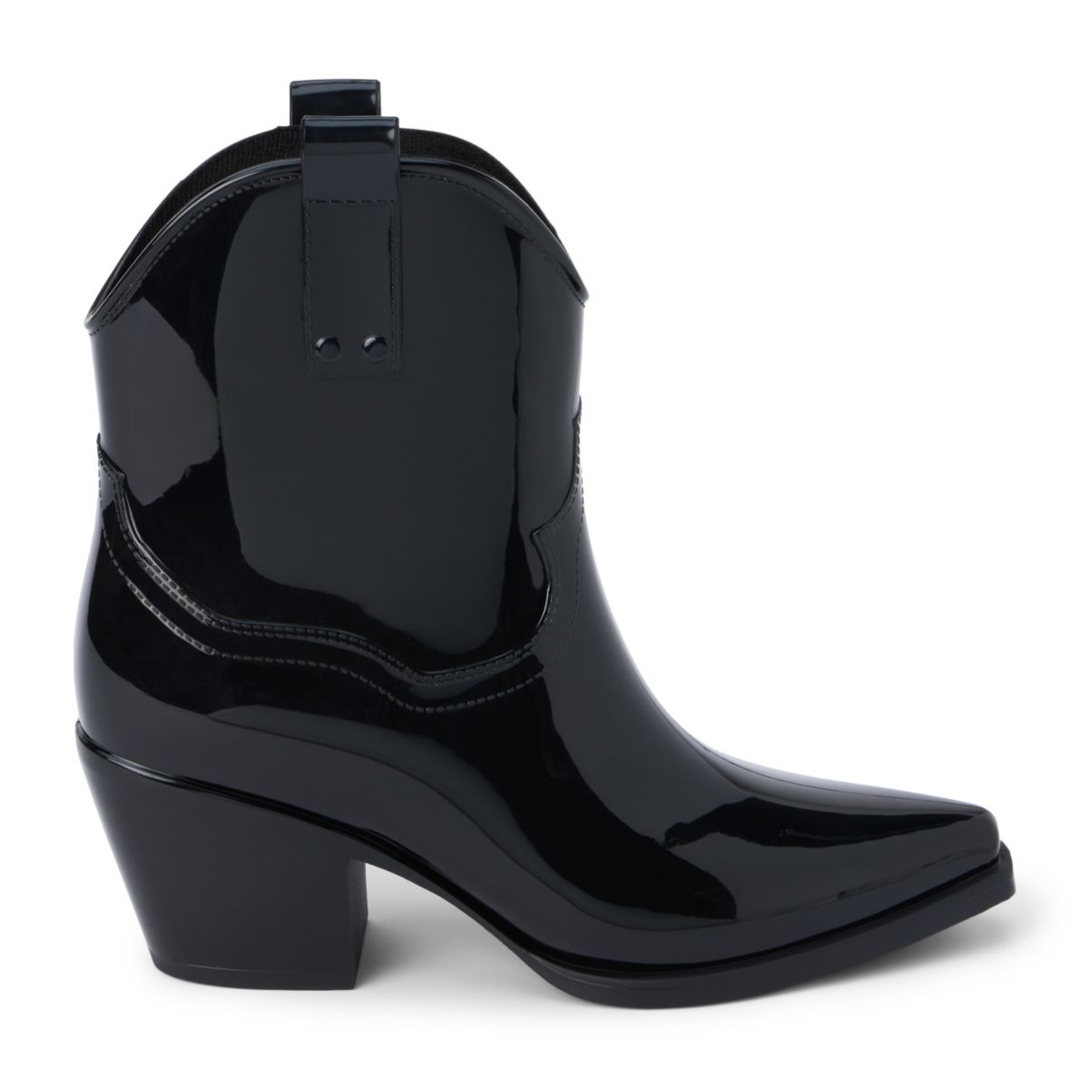 Vegan, western-inspired ankle rainboot.