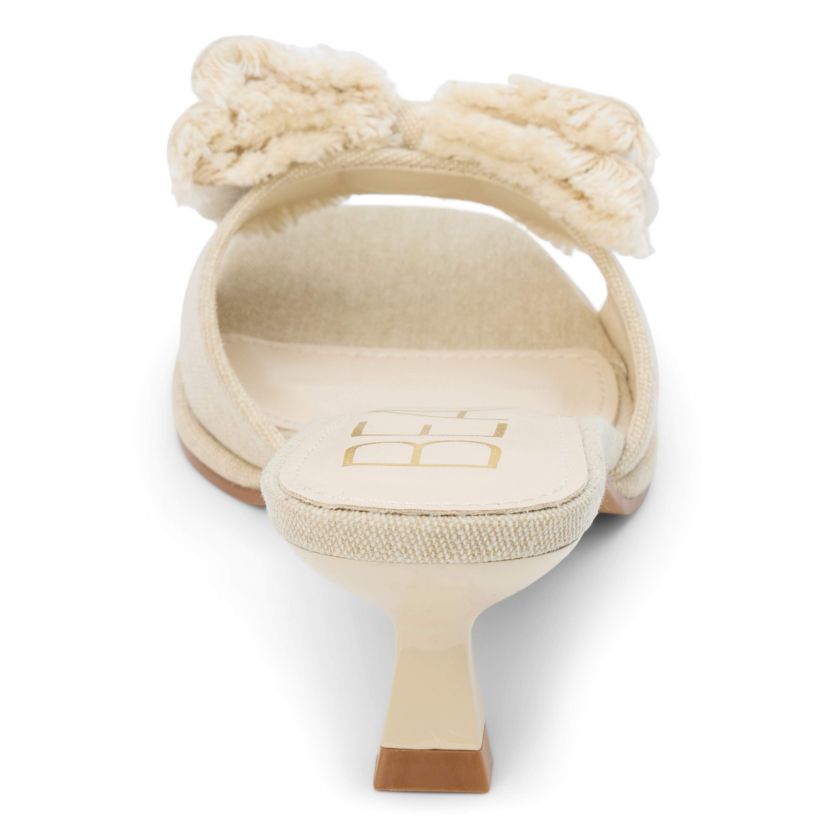 Vegan, Kitten heel heel heel sandal with bow detail.