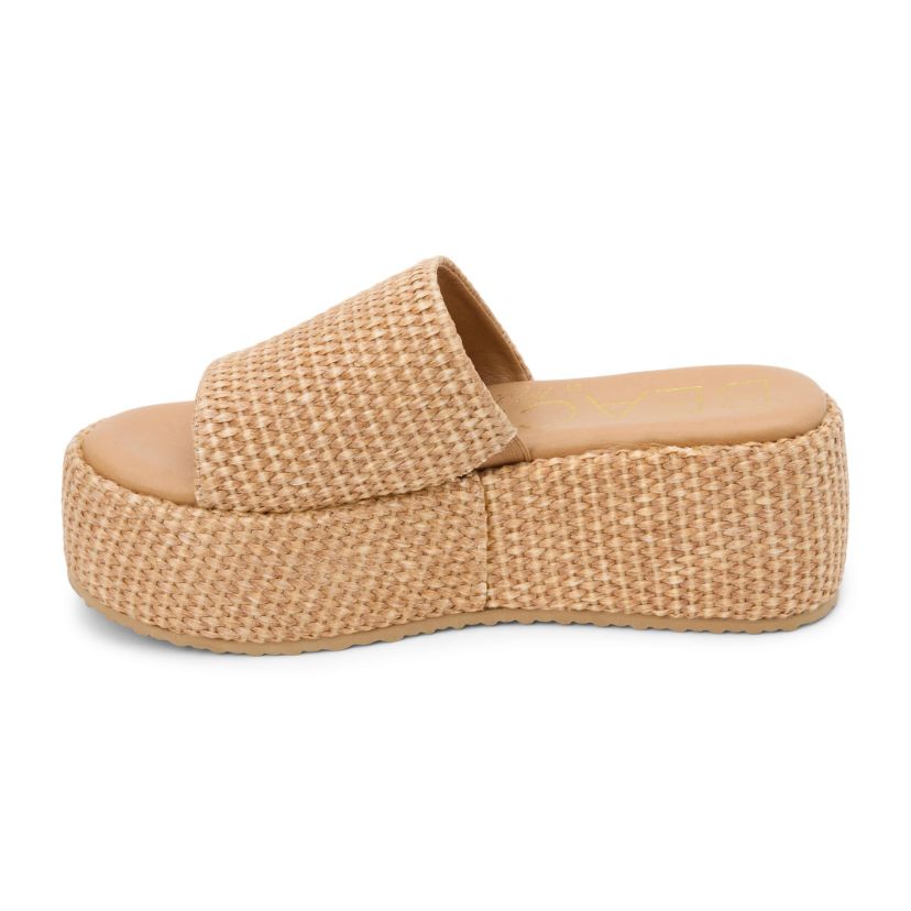 Vegan one band platform wedge.
