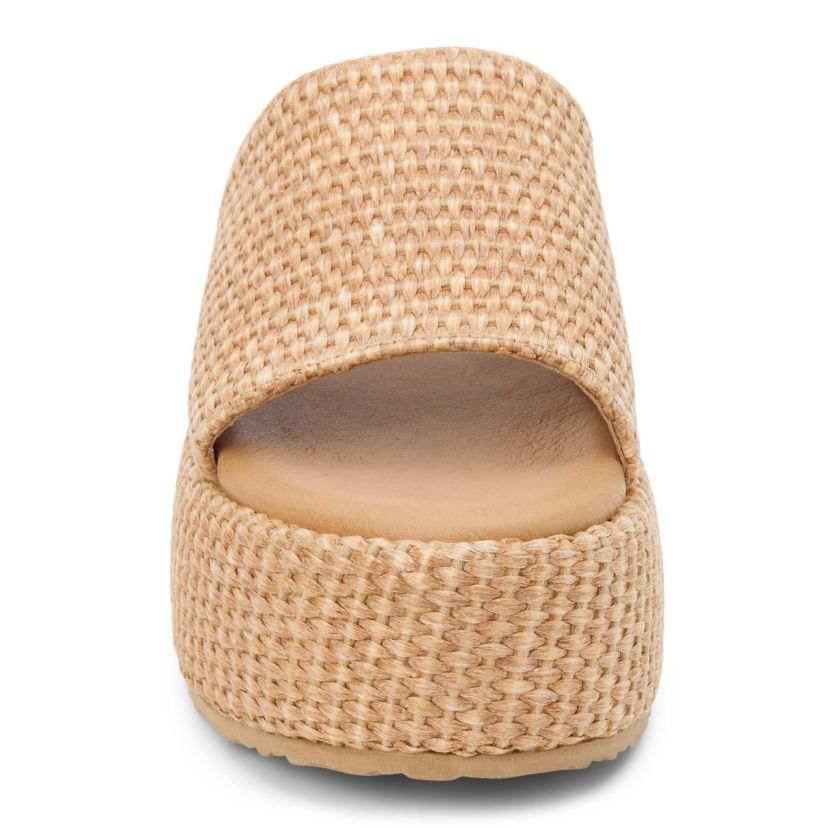 Vegan one band platform wedge.