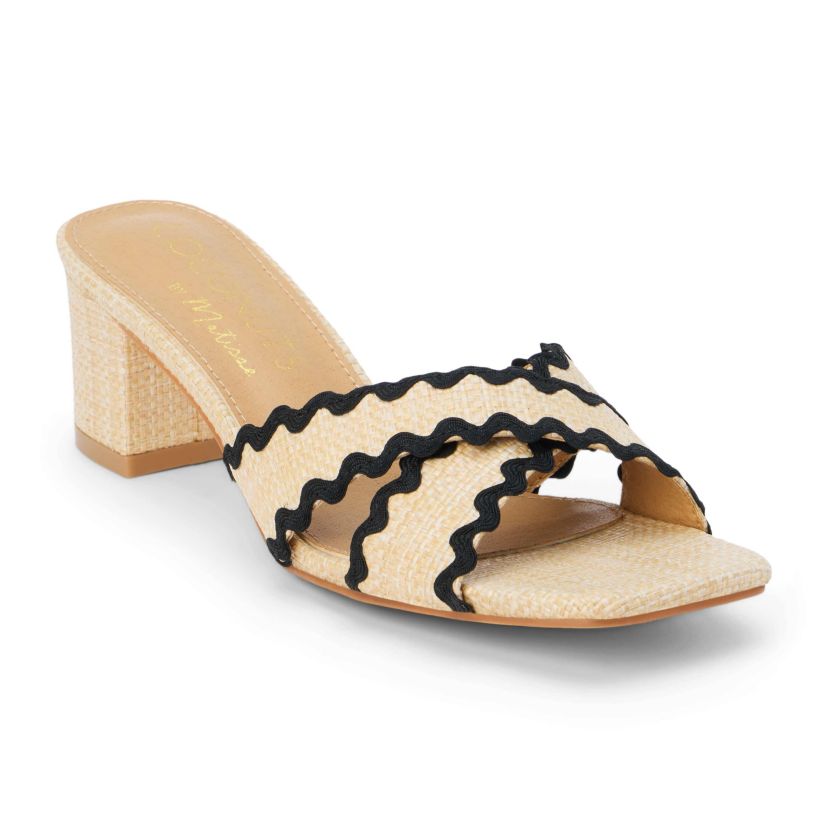Vegan, criss cross heeled sandal.