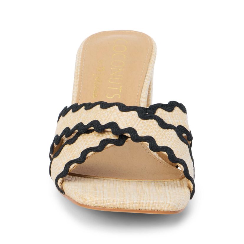 Vegan, criss cross heeled sandal.