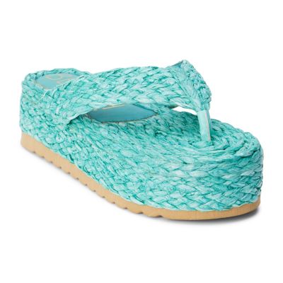Beach by Matisse Women's Sailor thong sandal, Green, 9M