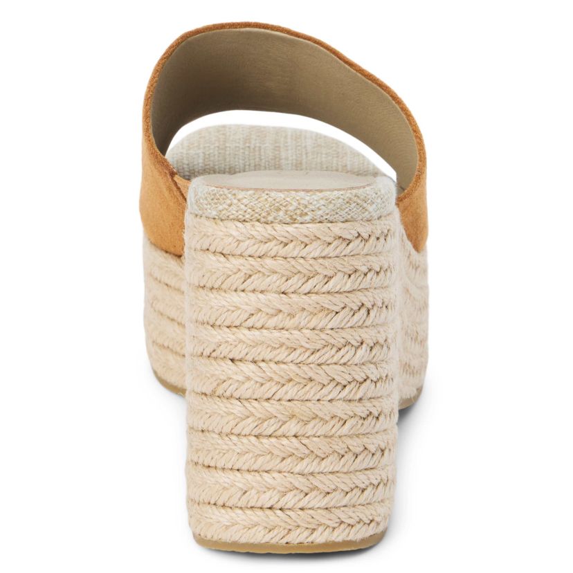 Vegan, single band wedge sandal.