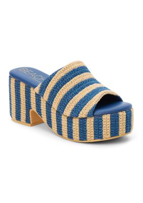 Beach by Matisse Women's Vegan Platform Sandals, Navy Blue, 9M