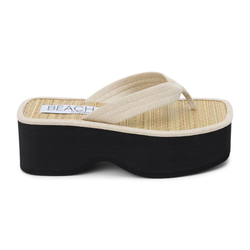 Vegan platform thong sandal.