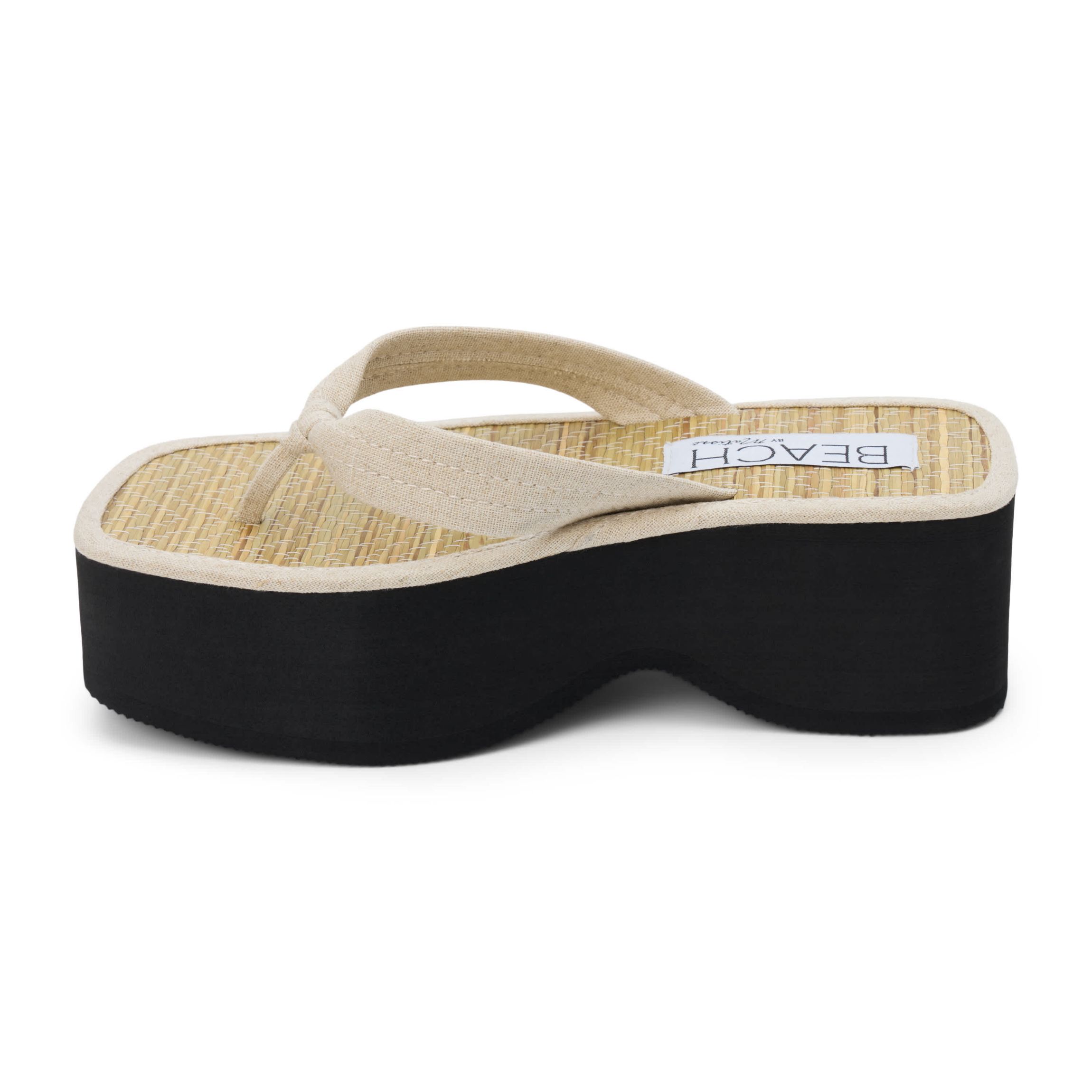 Vegan platform thong sandal.
