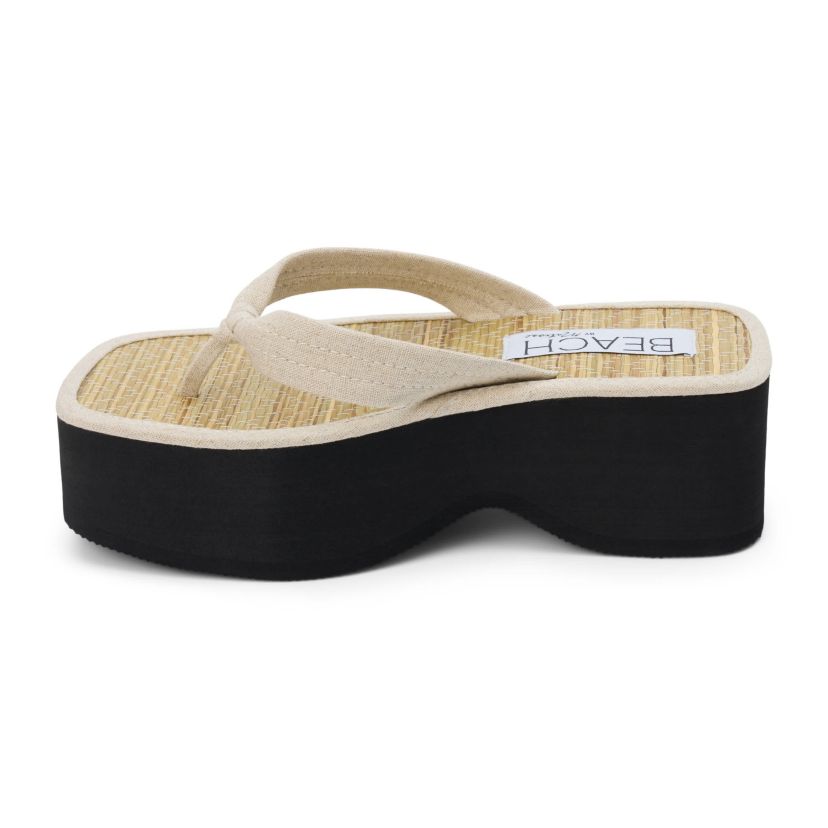Vegan platform thong sandal.