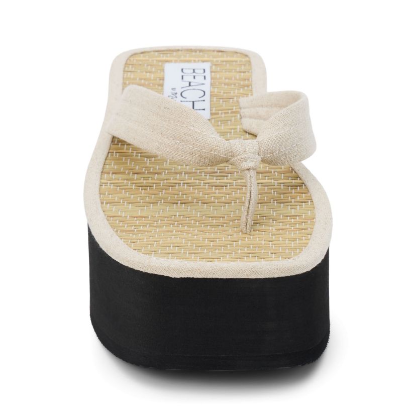 Vegan platform thong sandal.