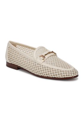 Sam Edelman Women's Loraine Mesh Loafer Flats, Ivory, 10M