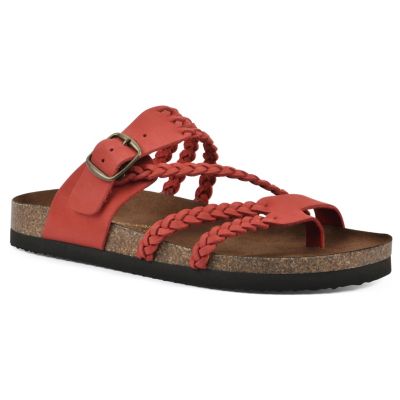 White Mountain Women's Hayleigh Leather Footbed Sandal, 7M