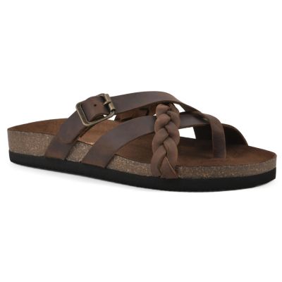 White Mountain Women's Harrington Leather Footbed Sandal, 9M