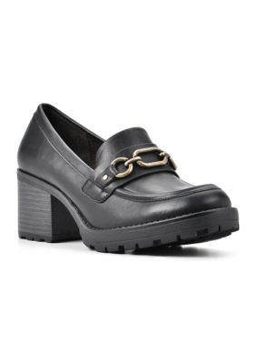 White Mountain Women's Booster Heeled Loafer, 9M
