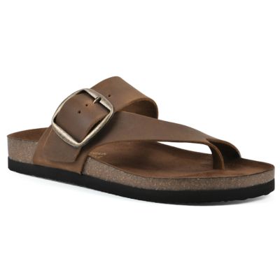 White Mountain Women's Harley Leather Footbed Sandal, 5M