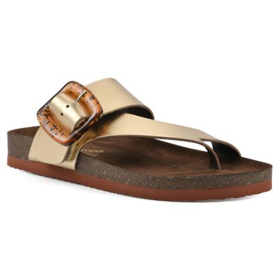 White Mountain Women's Harley Leather Footbed Sandal, 8M